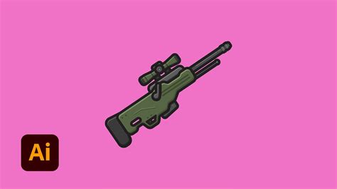 Drawing An Awp Sniper Adobe Illustrator Cc Speed Vector Art Youtube