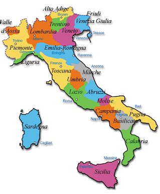 ¿cuál es el código de las provincias italianas? Mapa de las Regiones de Italia