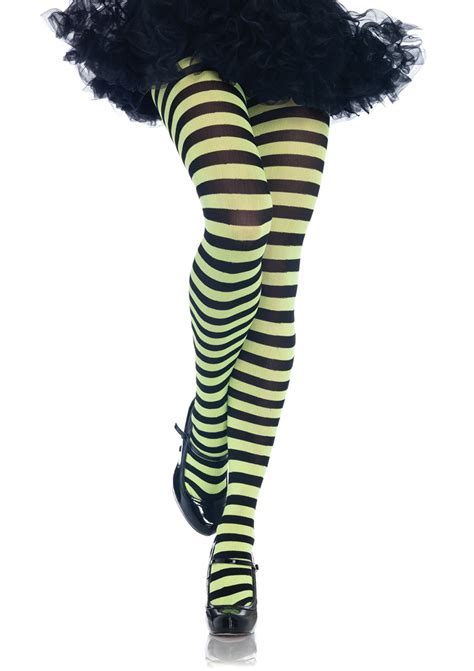 Leg Avenue Womens Nylon Striped Tights