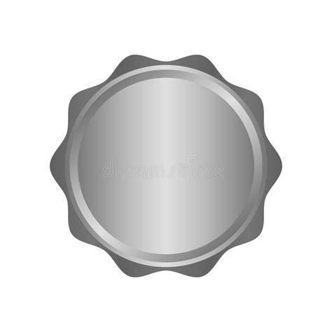 Modern Metal Silver Circle Metal Badges Labels And Design Elements