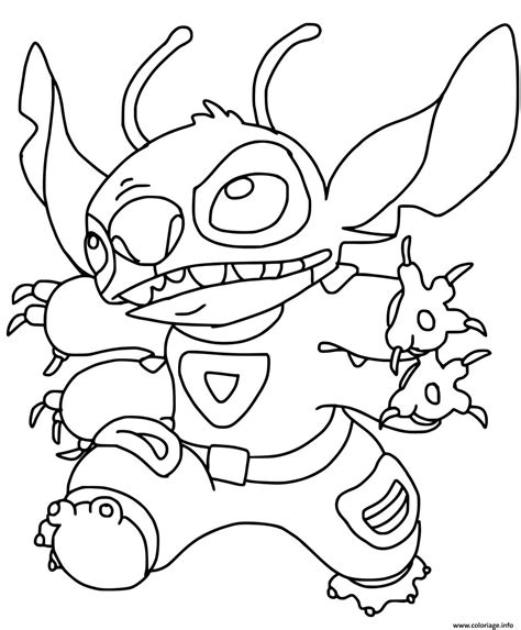 Coloriage Stitch En Mode Extraterrestre Angrybird Jecolorie