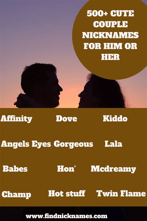 500 Cute Couple Nicknames For Him Or Her — Find Nicknames Cute