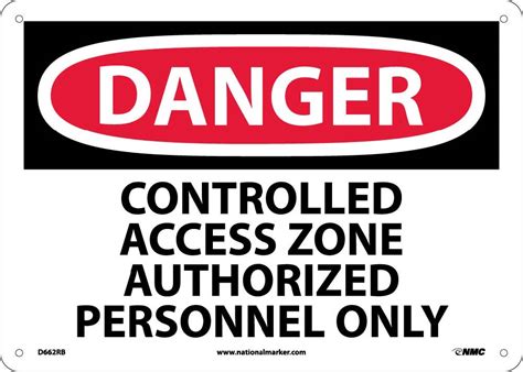 Danger Controlled Access Zone Restricted Access Sign Esafety Supplies