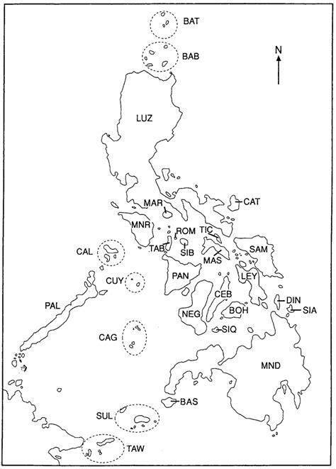Map Of The Philippine Archipelago Indicating Islands Included In The