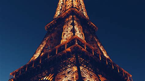 Download Eiffel Tower City Paris Night Architecture 1920x1080