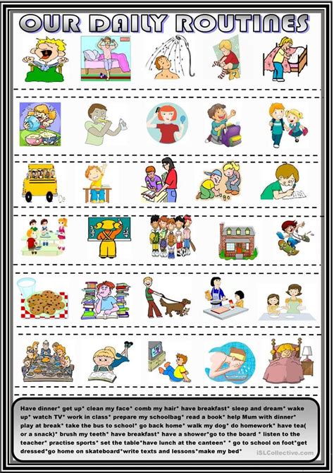 Daily Routines New Matching Activity Worksheet Free ESL Printable