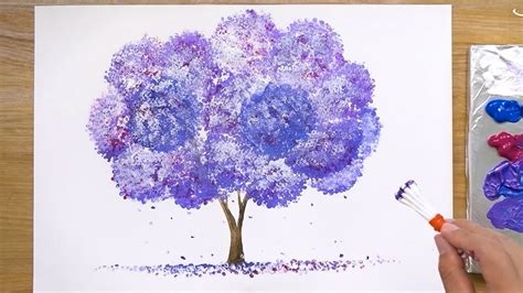 How To Paint A Violet Tree In Acrylic Jaylee Youtube