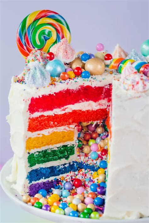candy cakes cupcake cakes candy cake diy piniata cake rainbow cake recipe surprise inside
