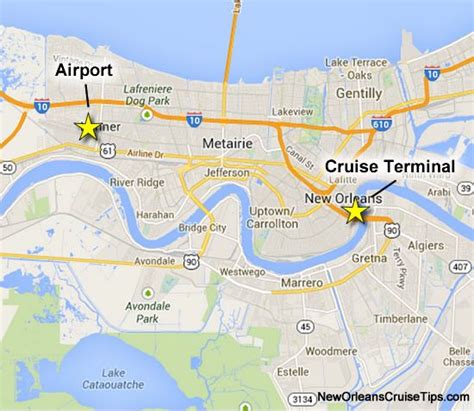 New Orleans Cruise Port Map Line Or The East Red Line The Map