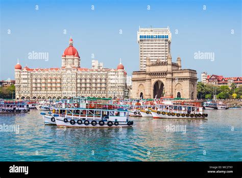 The Gateway Of India And Boats As Seen From The Mumbai Harbour In