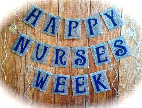 Happy Nurses Week Burlap Banner Nurse Appreciation Week Banner