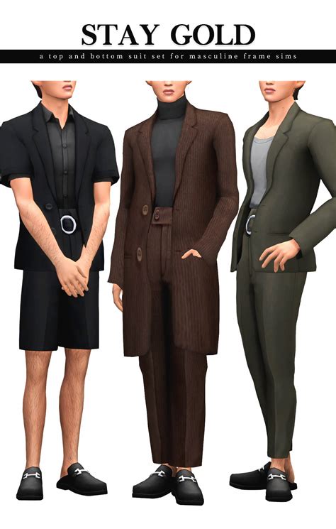 Sims 4 Stay Gold High Waisted Suit Set The Sims Book
