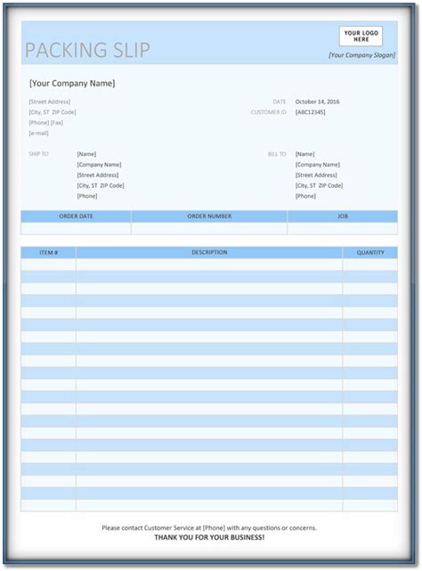 8 Free Packing Slip Templates Download Free Examples For Pdf Word