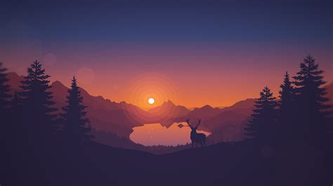 Wallpaper Landscape Drawing Deer Digital Art Animals Video Games