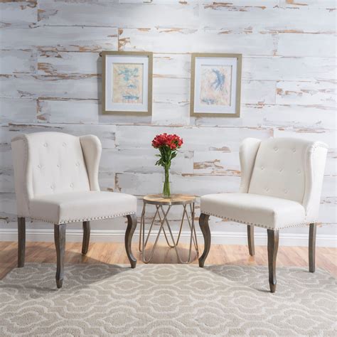 Niclas Wing Back Studded Fabric Accent Chairs Set Of 2 By Christopher Knight Home C68eb3a5 134c 4d77 8421 C6b40134db38 