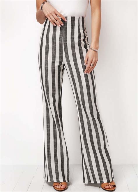 High Waist Vertical Stripe Flare Pants Usd 3111