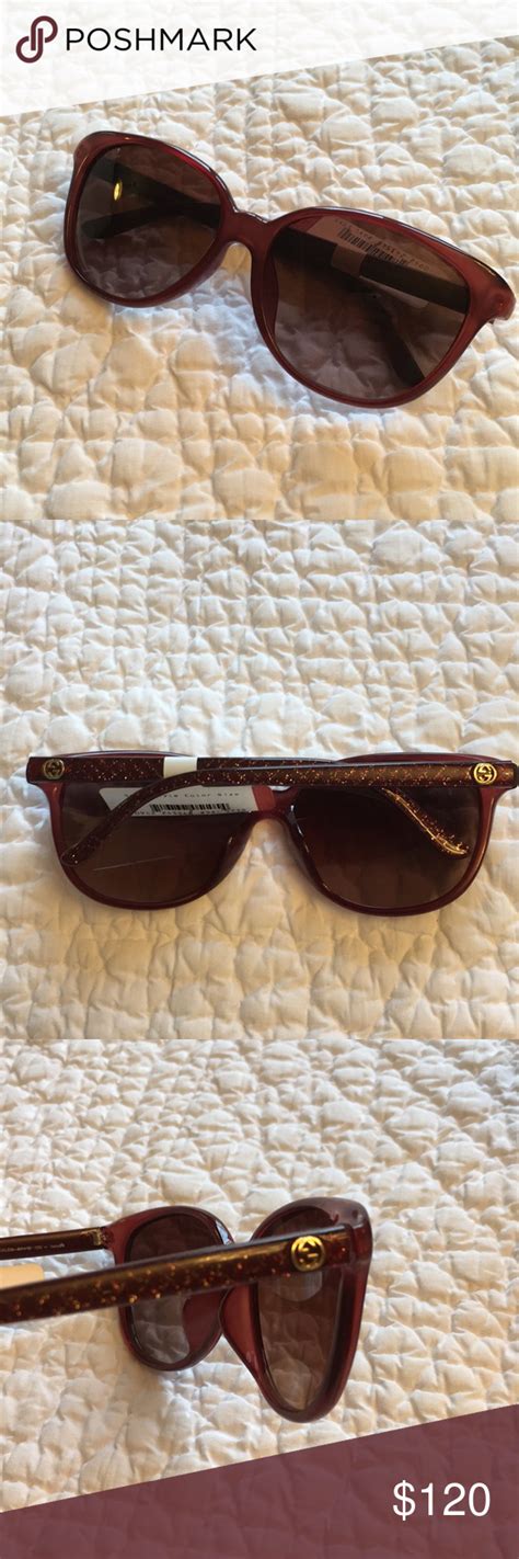 gucci gg 3635 authentic sunglasses red gucci sunglasses with sparkle on sides new with tags