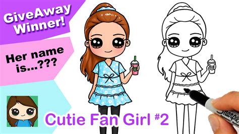 How To Draw So Cute Fan Girl 2 💕draw A Cutie Fan Girl Giveaway Winner