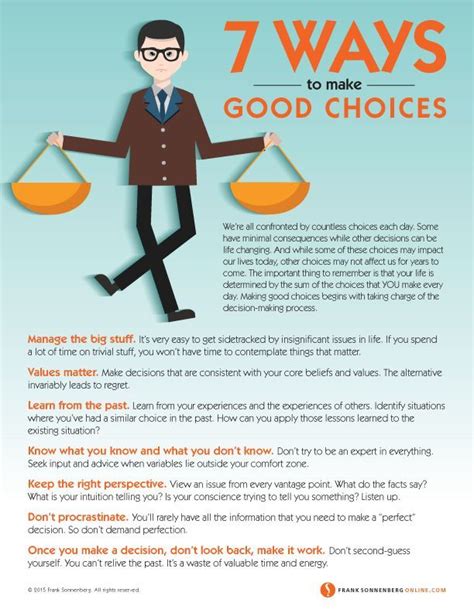 7 Ways To Make Good Choices Make Good Choices Self Help Decision Making