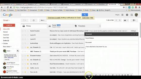 How To Send Documents In Gmail Youtube