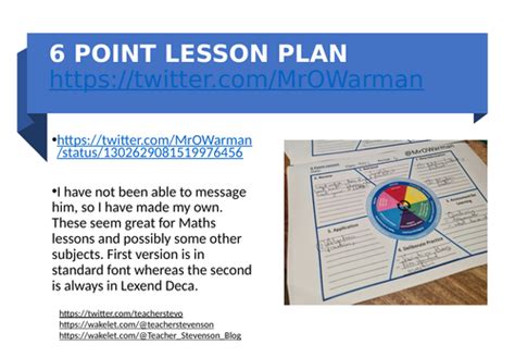 6 Point Lesson Plan Teaching Resources