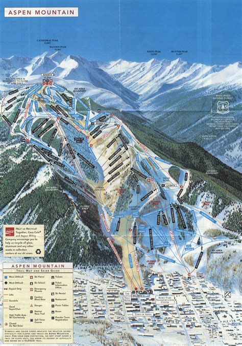 Ajax Mountain Trail Map Aspen Mountain Colorado Ski Country Usa