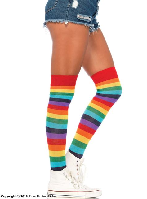 Thigh High Stockings Colorful Stripes