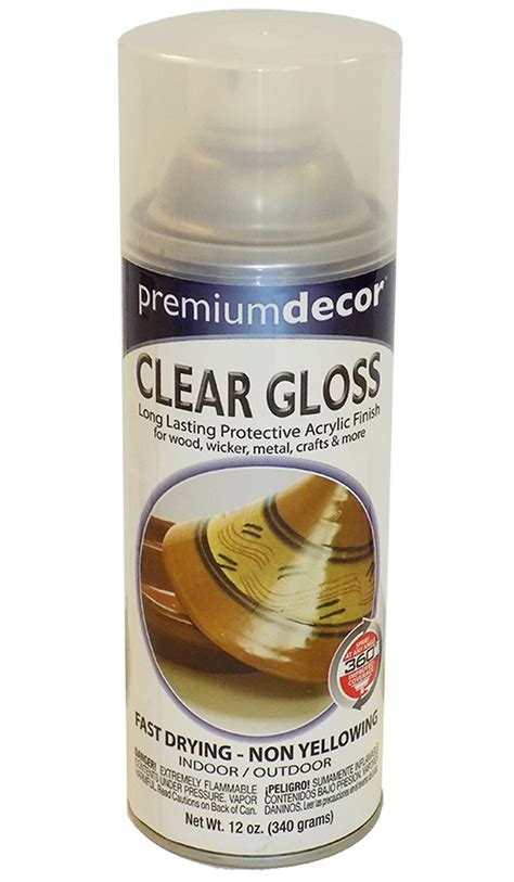 Premium Decor Enamel Spray Paint Clear Acrylic Gloss Midwest