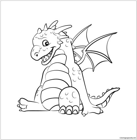 Cute Dragon Coloring Page Coloring Page Free Printable Coloring Pages