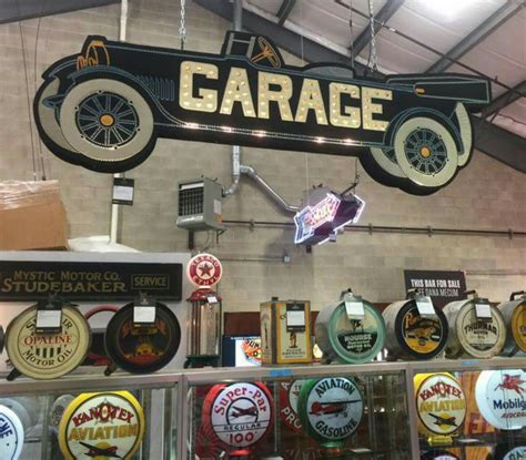 Rare Original Punched Tin Garage Sign Garage Signs Vintage Tin Signs