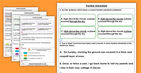 In these examples, the fronted adverbials have been placed before the verbs 'eat' and 'play', instead of the adverbials coming after the verbs, like so Autumn Block 1 (Ready to Write) | Classroom Secrets