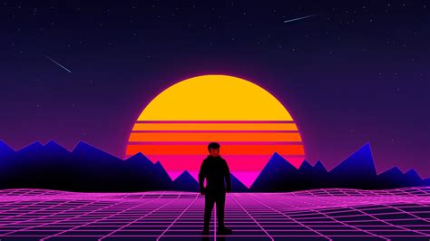 Purple Retro Sunset Wallpapers Wallpaper Cave