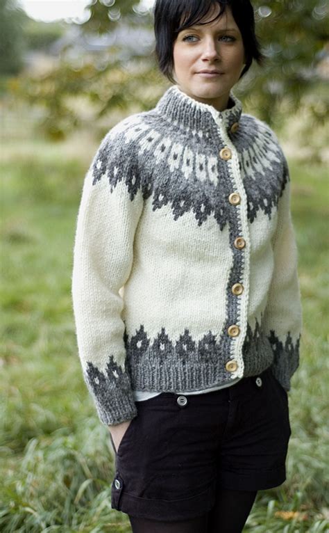 Luxury Hand Knitted Icelandic Cardigan Sveinsson By Scotweb Hand