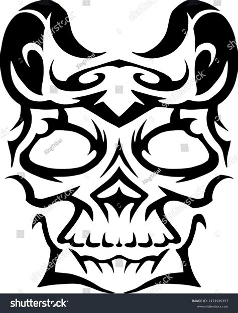 Vector Isolated Skull Tribal Tattoo Style Stock Vector Royalty Free