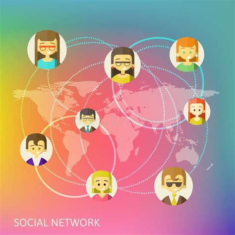 Social Media Circles Network Illustration Vector Stock Vector