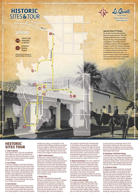 Historic Sites Map La Quinta Ca