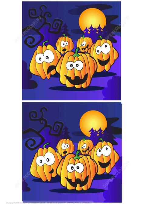 Find 10 Differences Between The Two Images With Halloween Pumpkins