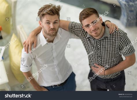 Two Men Best Friend Standing Together Stock Photo Shutterstock