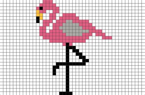Pixel Art Flamingo Gratis Sjabloon Downloaden