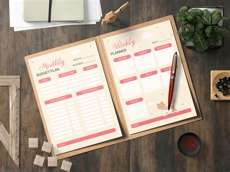 Monthly And Weekly Budget Planner Behance