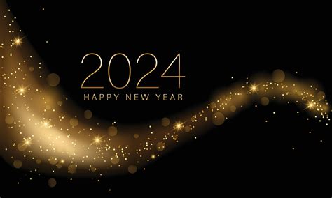 2024 Happy New Year Background Design Golden 2024 Happy New Year