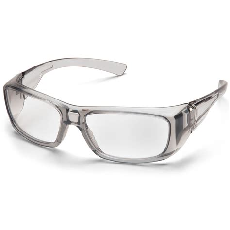 Pyramex Emerge Safety Glasses Gray Frame Clear Full Reader Lens