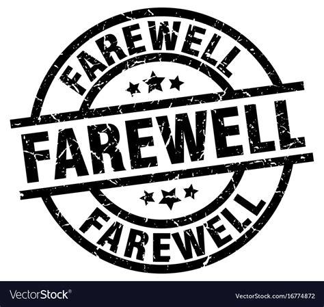 Farewell Round Grunge Black Stamp Royalty Free Vector Image