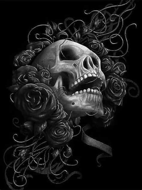 Tatto Skull Skull Rose Tattoos Tatoo Art Aztecas Art Totenkopf