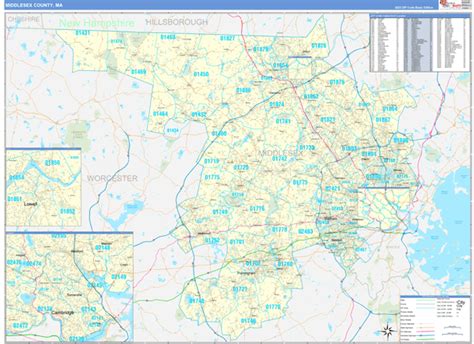 Middlesex County Ma Carrier Route Maps Basic