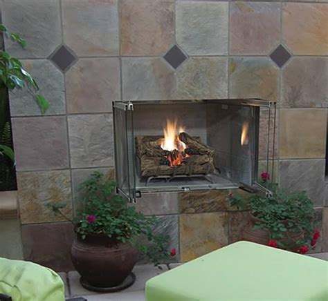 Superior 36 Inch Stainless Steel Outdoor Fireplace Fines Gas