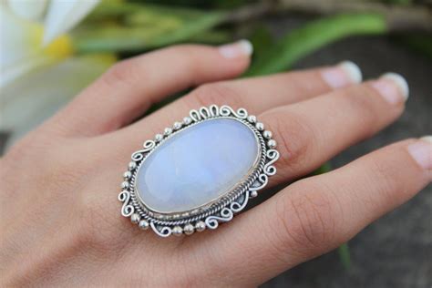 Moonstone Ring Sterling Silver Ring Handmade Ring Moonstone Jewelry