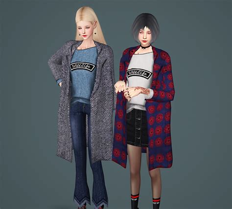 Sims 4 Ccs The Best F Long Coat By Meeyou