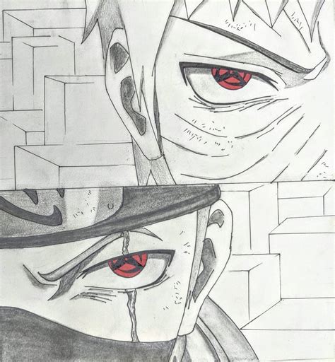 Kakashi Vs Obito Art By Me Naruto