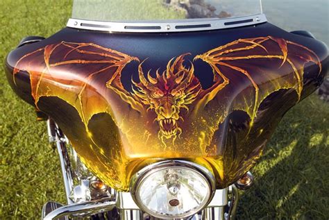 Dragon Harley Front Custom Paint Motorcycle Biker Art
